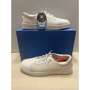 NEW Hey Dude Men's Paul Pro Mesh Grip Size 10 White/Red Casual Shoes No Lid NWT